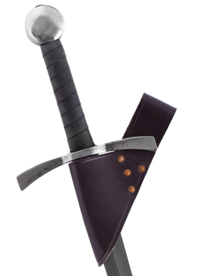 Læder bæltegehæng for sværd, brun