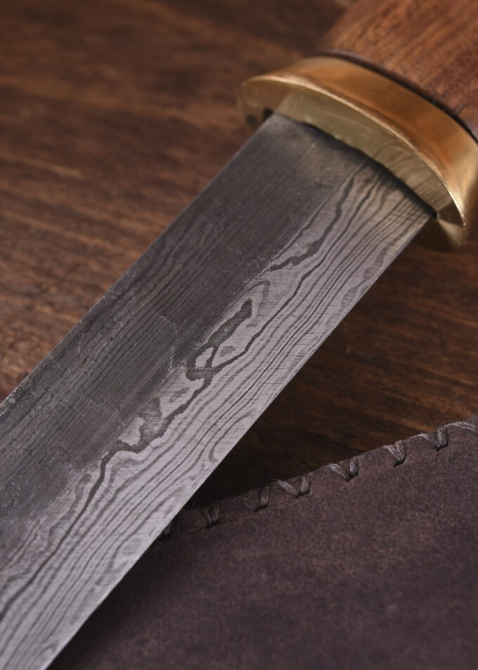 Vikinge Sax kniv med Damascus stål klinge