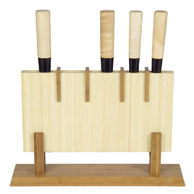 Træstativ til japanske kokkeknive i bambus
