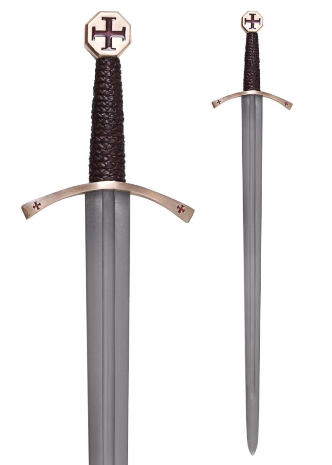 Tempelridder sværd med "Cross Pattée", inklusiv skede