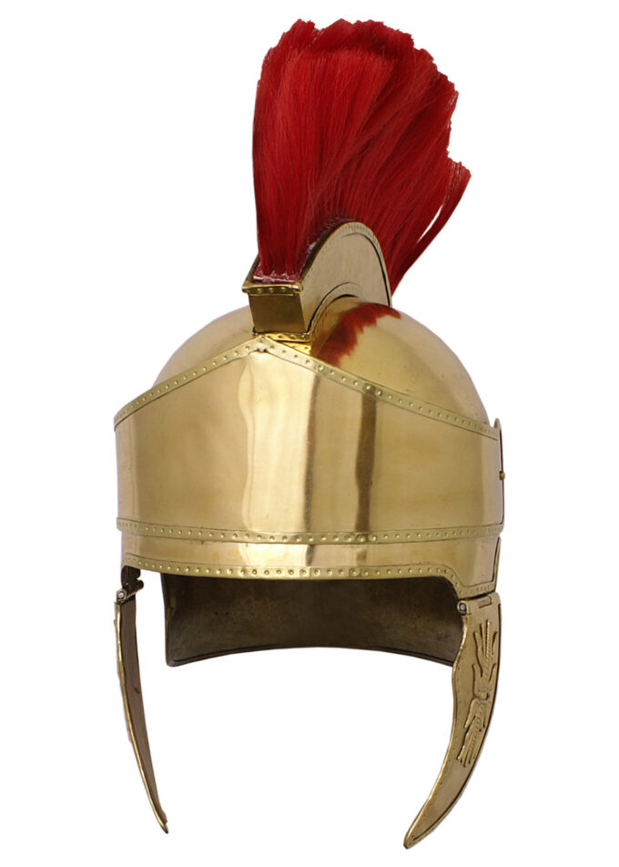 Romersk hjelm af messing med børste