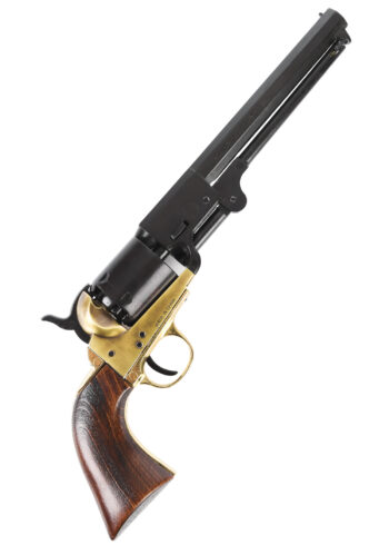 Colt Navy 1851, Percussion Revolver .36, Sort med Messingramme, Trægreb, Replika