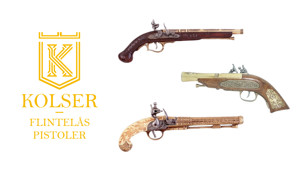 KOLSER Replika - historiske flintelås pistoler