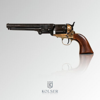 KOLSER - COLT NAVY 1851 REPLICA, Trægreb, sort metal, messing